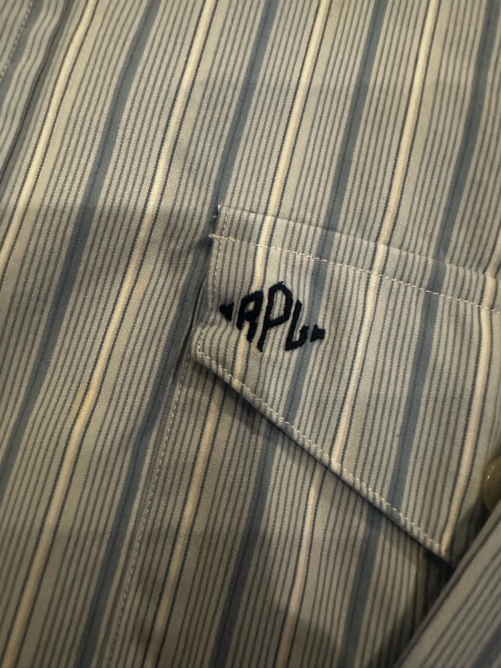 Ralph Lauren Custom Fit Men's Blue Stripe Button-Up Shirt - Picture 2 of 3